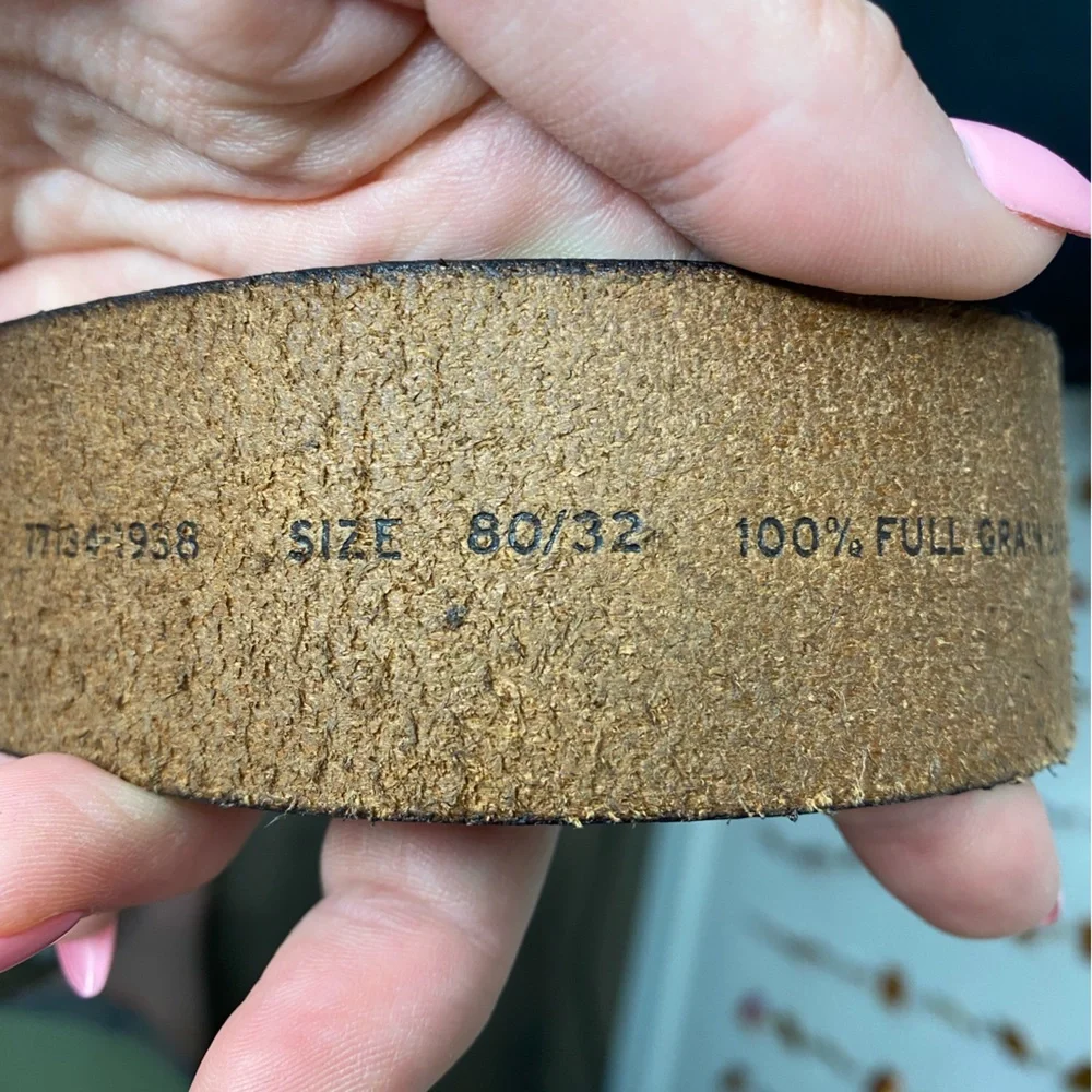 Levi's Brown Leather Belt with Silver Buckle